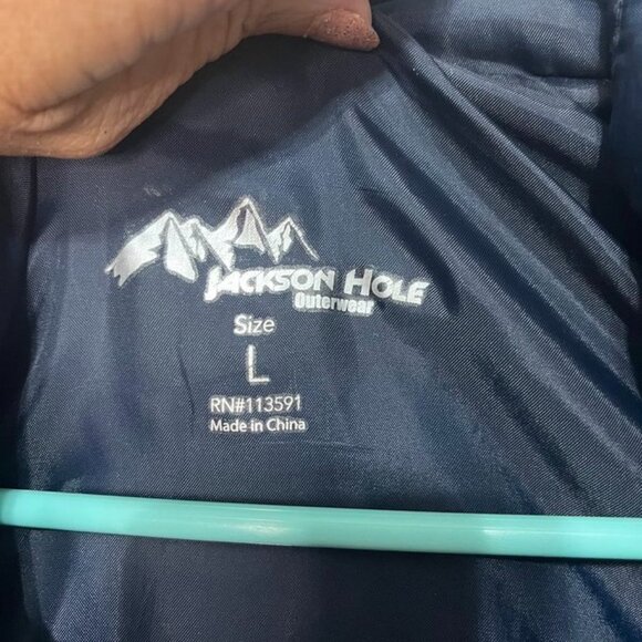 Jackson Hole Navy Quilted Puffer Vest Size L Warm Outerwear - Picture 3 of 6